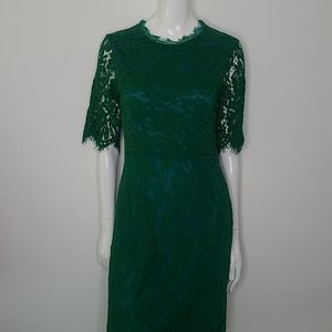 LAST CHANCE Lace green dress with gold buttons